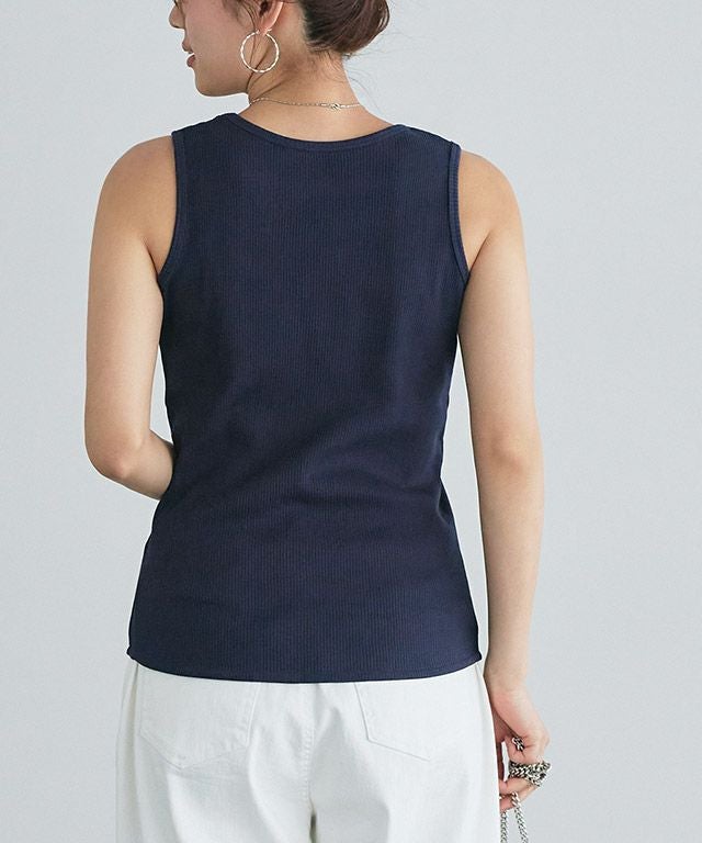 166cm / ネイビー / スクエアネック / M