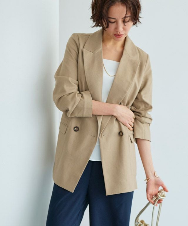 RASW]ダブルブレストリネンジャケット ◇送料無料【スピード配送