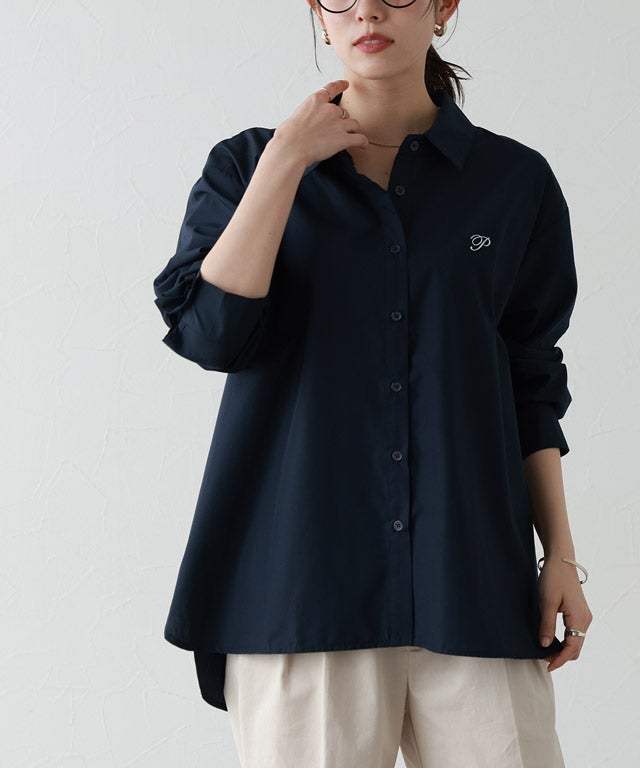 刺繍ロゴシャツ