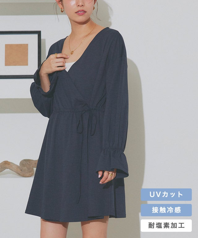 【ラッシュガード】2wayカシュクールトッパーチュニック