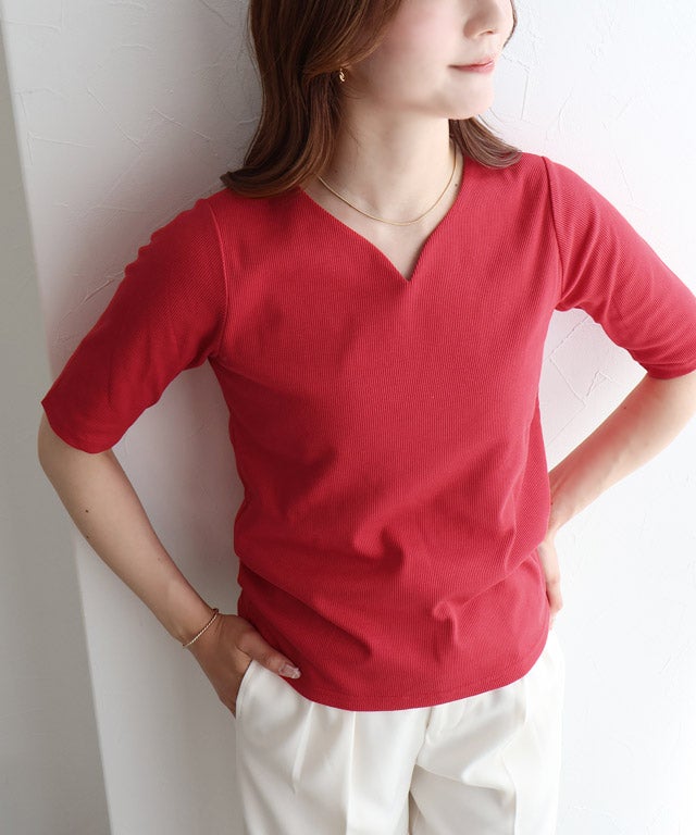 163cm / ピュアレッド / キーネック / M