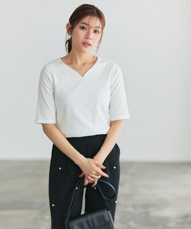 166cm / オフホワイト / キーネック / M