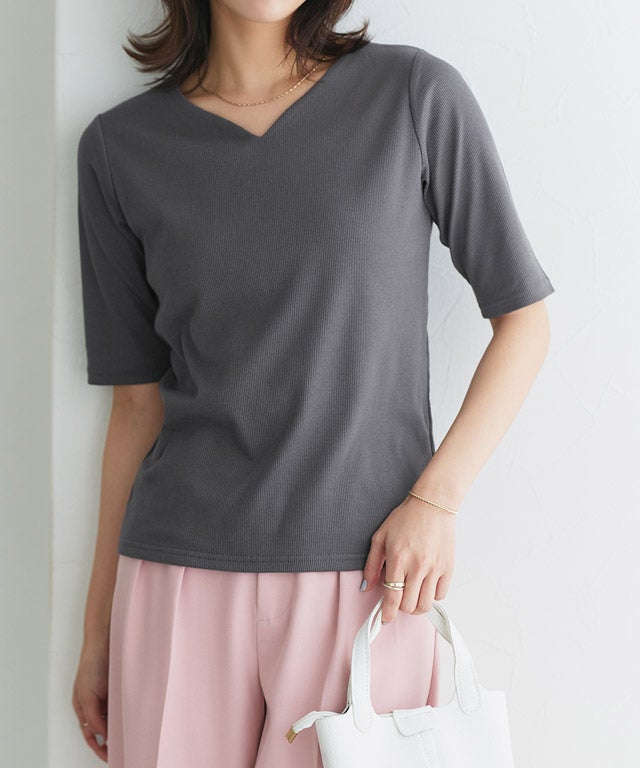 167cm / チャコール / キーネック / M