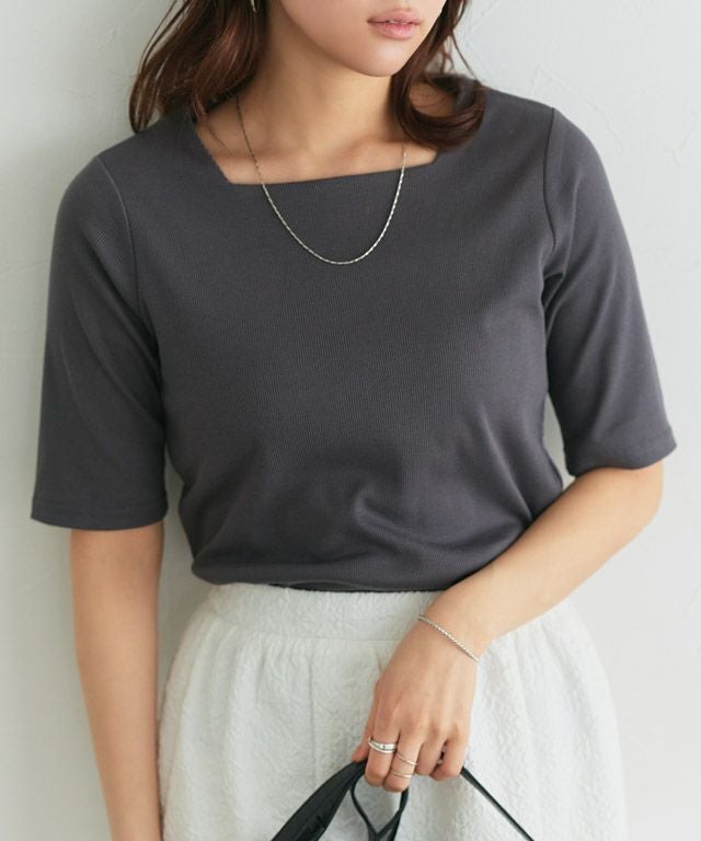 166cm / チャコール / スクエアネック / M