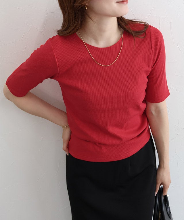 163cm / ピュアレッド / クルーネック / M