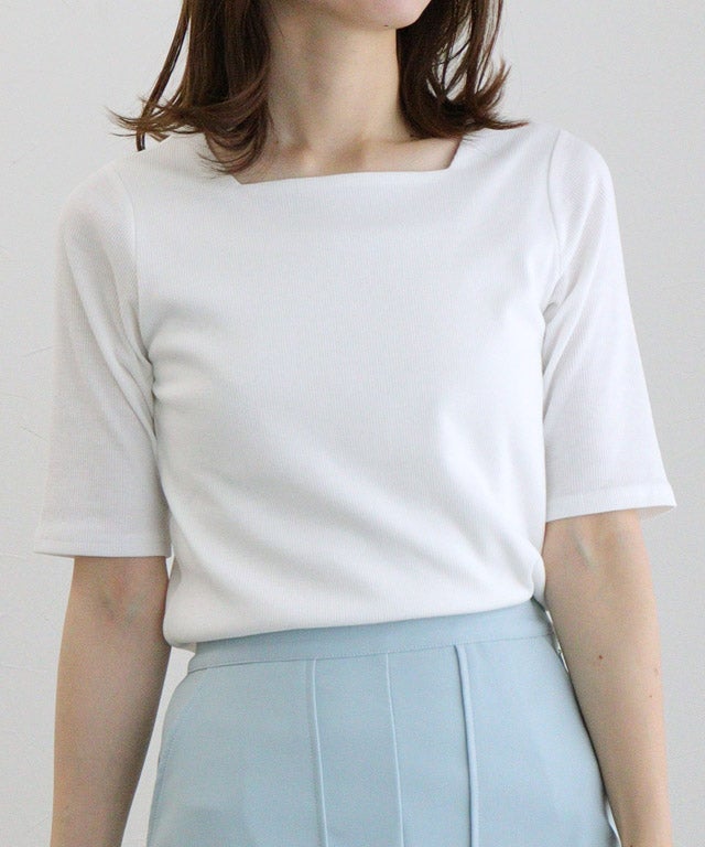163cm / オフホワイト / スクエアネック / M