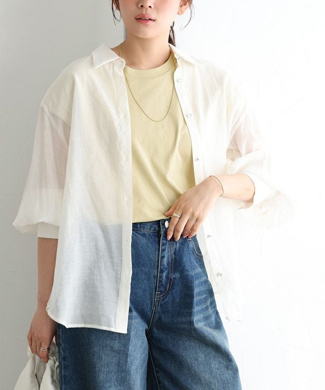 166cm / クリームイエロー / クルーネック / M