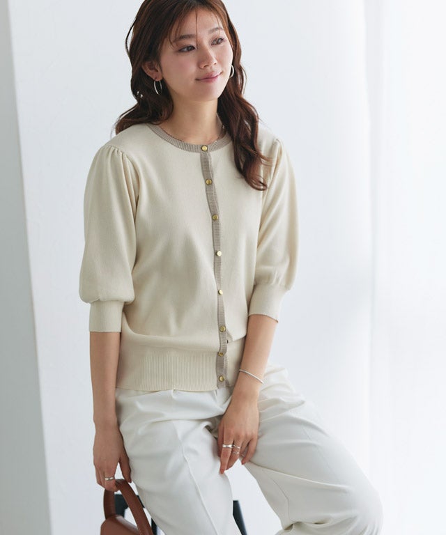 166cm / アイボリー×グレージュ / M