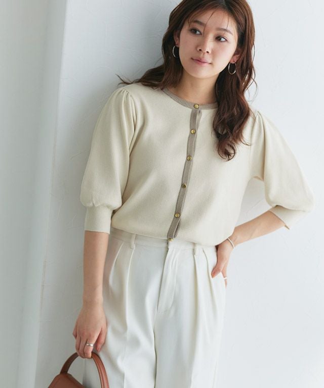 166cm / アイボリー×グレージュ / M