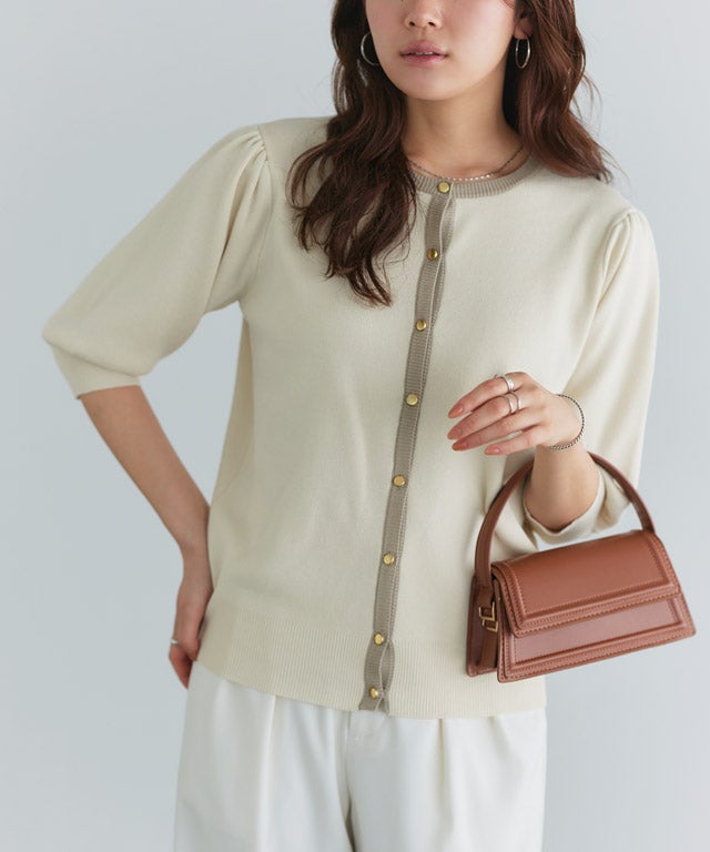 166cm / アイボリー×グレージュ / M