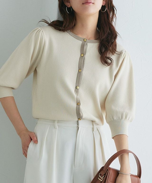 166cm / アイボリー×グレージュ / M