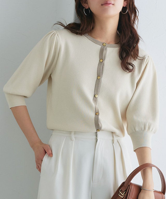 166cm / アイボリー×グレージュ / M