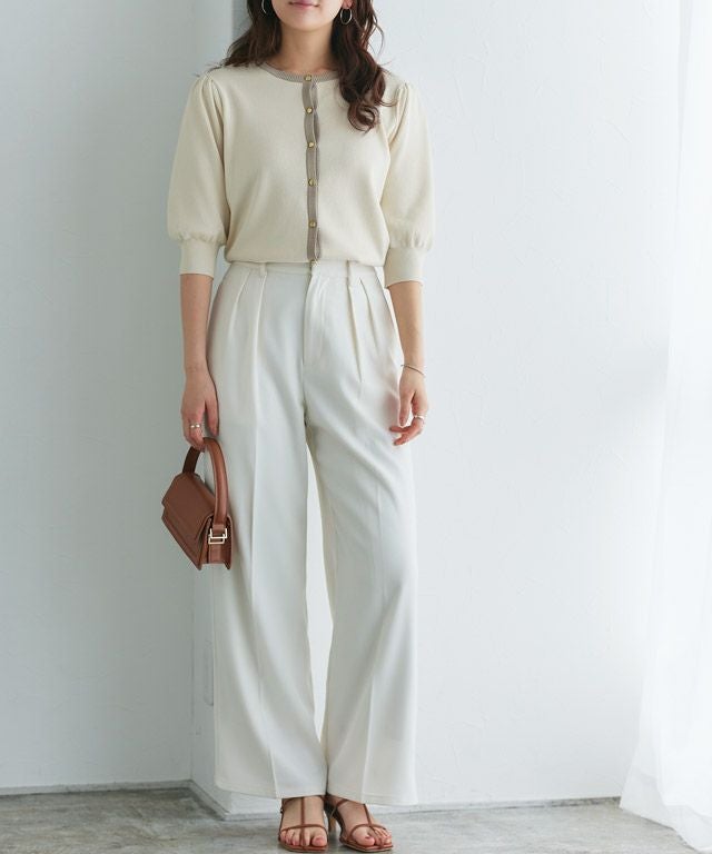 166cm / アイボリー×グレージュ / M