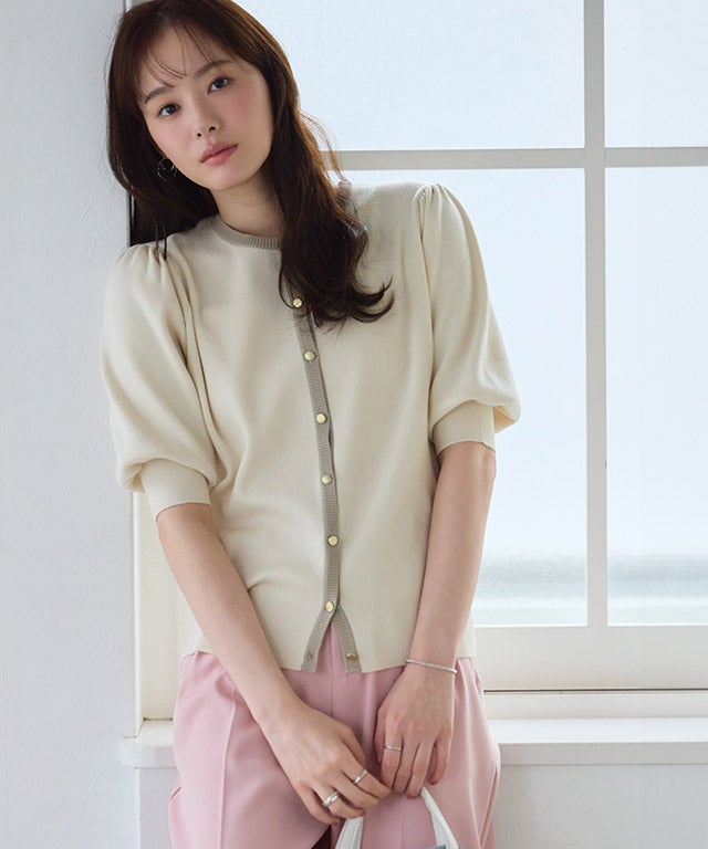 167cm / アイボリー×グレージュ / M