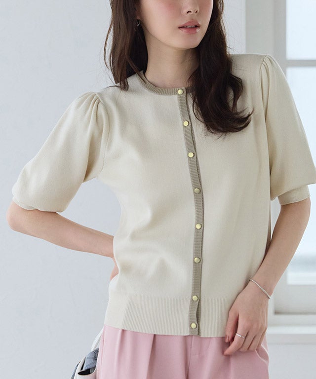 167cm / アイボリー×グレージュ / M