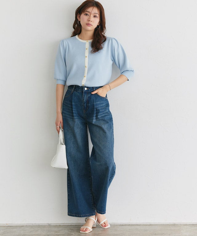 166cm / ライトブルー×オフホワイト / M