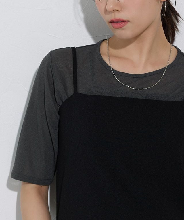 167cm / チャコール / 五分袖 / M