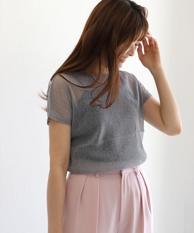 157cm / ラメ / グレー / M