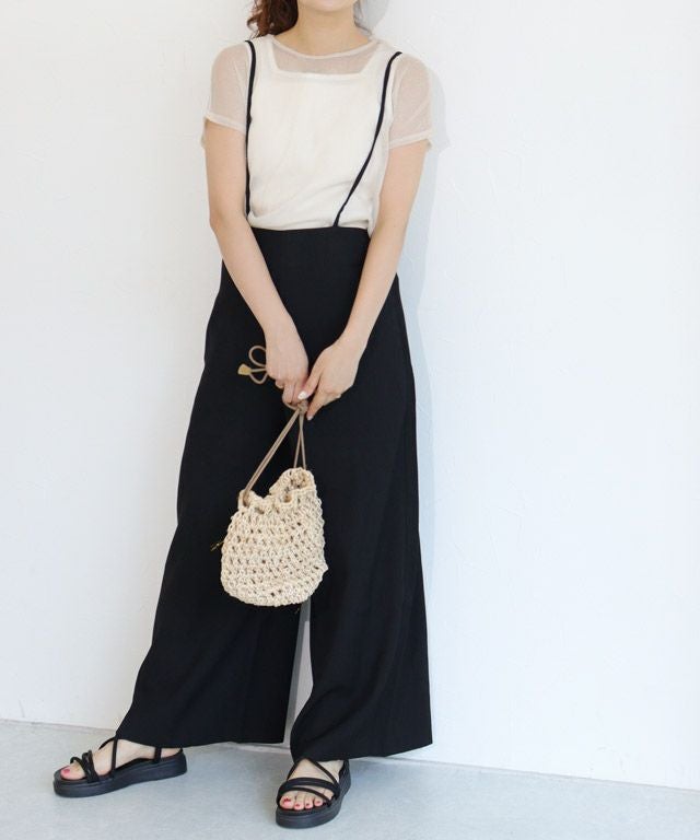 157cm / ラメ / ライトベージュ / フレンチスリーブ / M