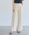 ベルテッドリネンライクセミワイドパンツ