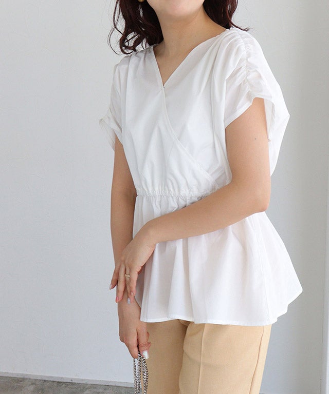 カシュクールペプラムブラウス