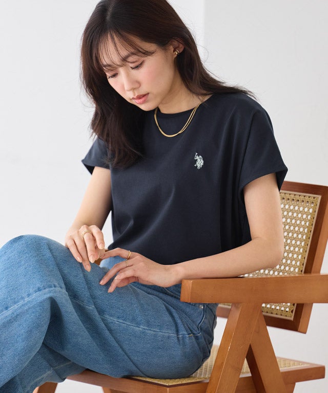 162cm / ネイビー×オフホワイト / M