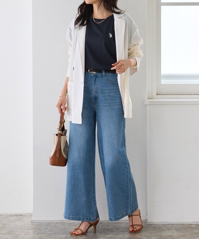 162cm / ネイビー×オフホワイト / M