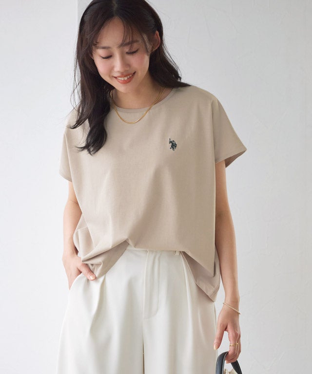 162cm / グレージュ×ネイビー / M