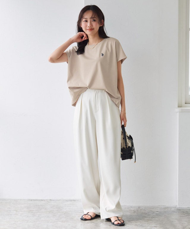 162cm / グレージュ×ネイビー / M