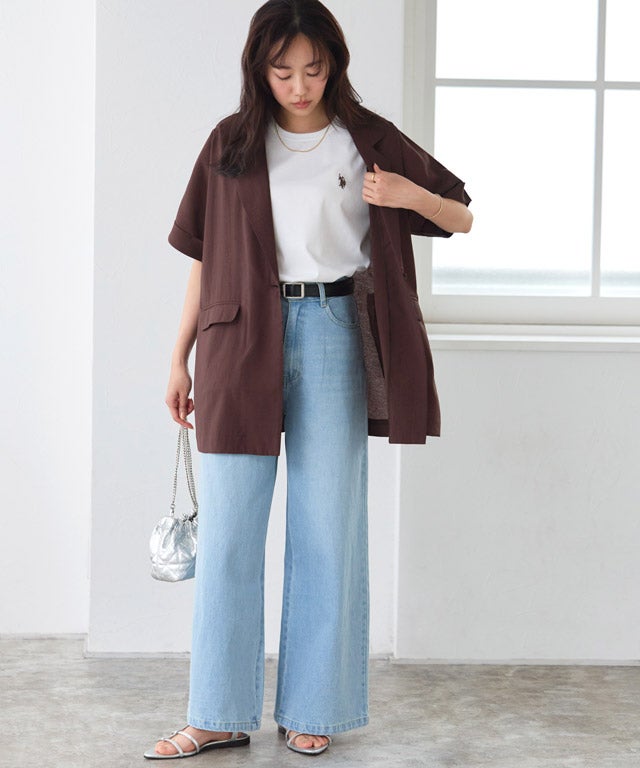 162cm / オフホワイト×ブラウン / M