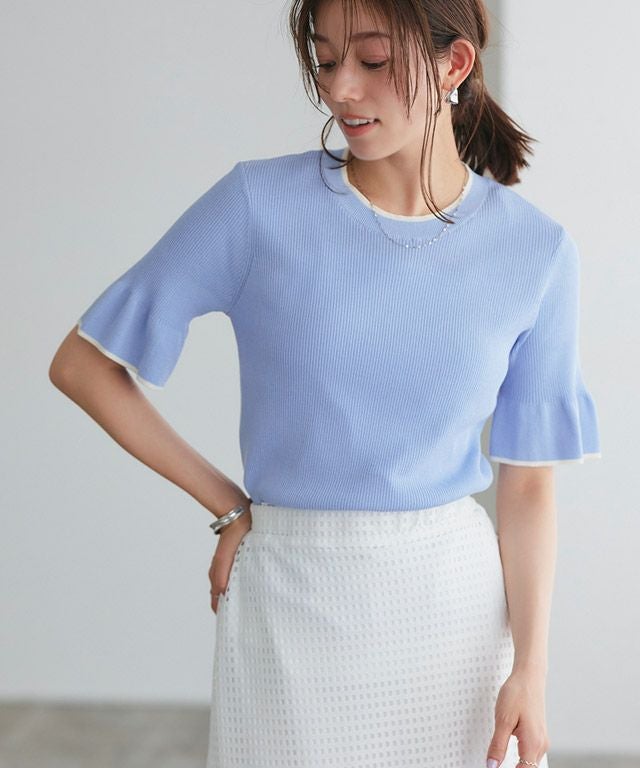 167cm / ブルー×アイボリー / M