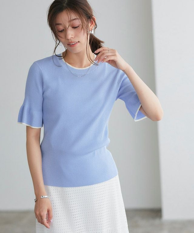 167cm / ブルー×アイボリー / M