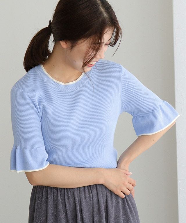 150cm / ブルー×アイボリー / M