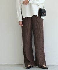 ジャカードプリーツワイドパンツ