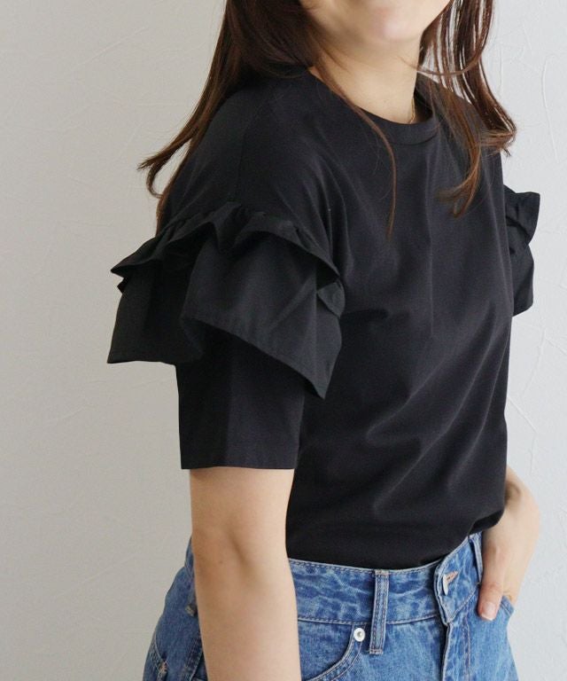 157cm / ブラック / 肩フリル / M
