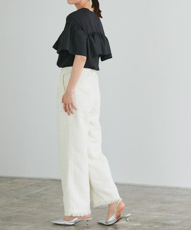 166cm / ブラック / ラッフルフリル / M