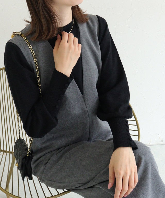 163cm / ブラック / クルーネック / M