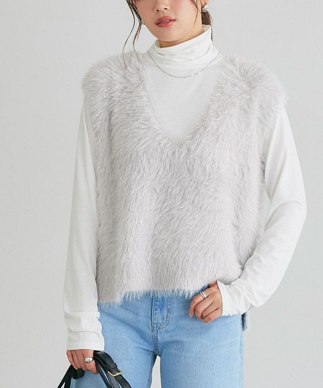 ラメシャギーニットベスト【スピード配送】 | 【公式】Pierrot（ピエロ