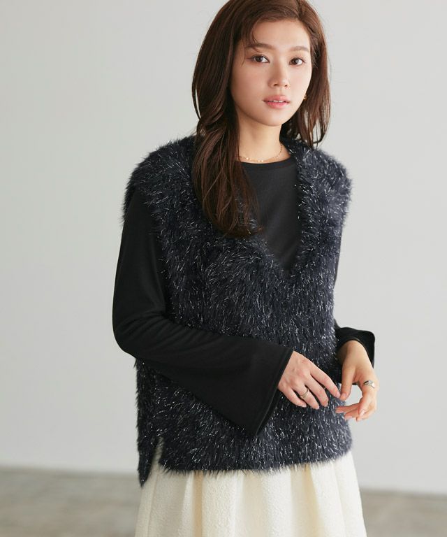 ラメシャギーニットベスト【スピード配送】 | 【公式】Pierrot（ピエロ