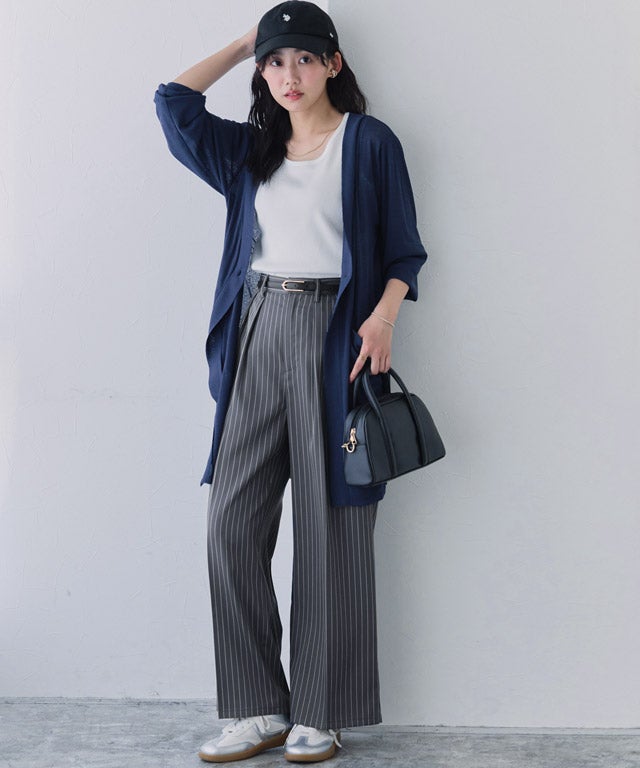 162cm / ストライプ / チャコール / M