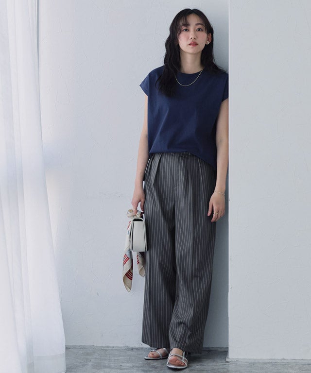 162cm / ストライプ / チャコール / M