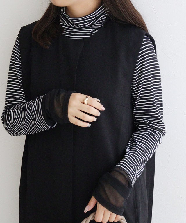 150cm / ボーダー / タートルネック / シアーカフス / M