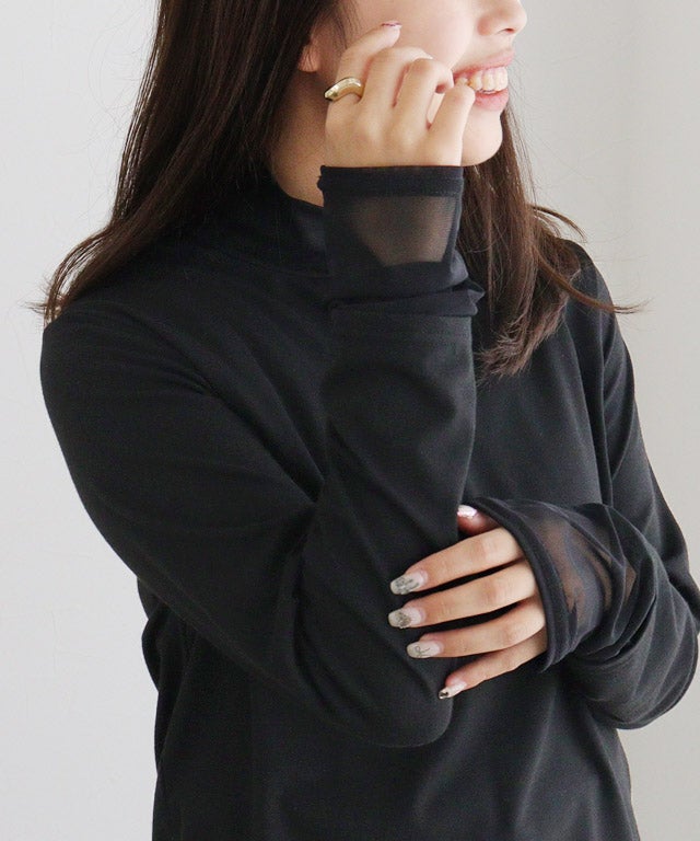 150cm / ブラック / タートルネック / シアーカフス / M