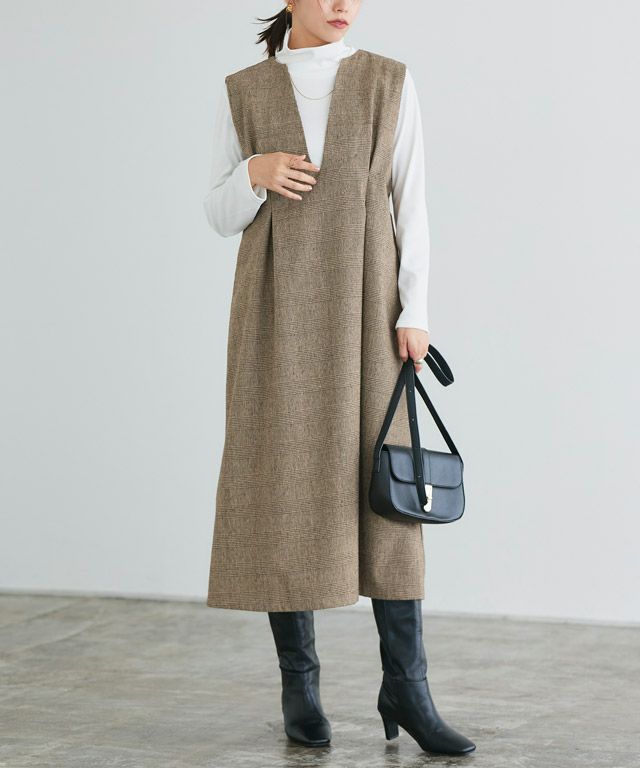 167cm / チェック/ブラウン / M