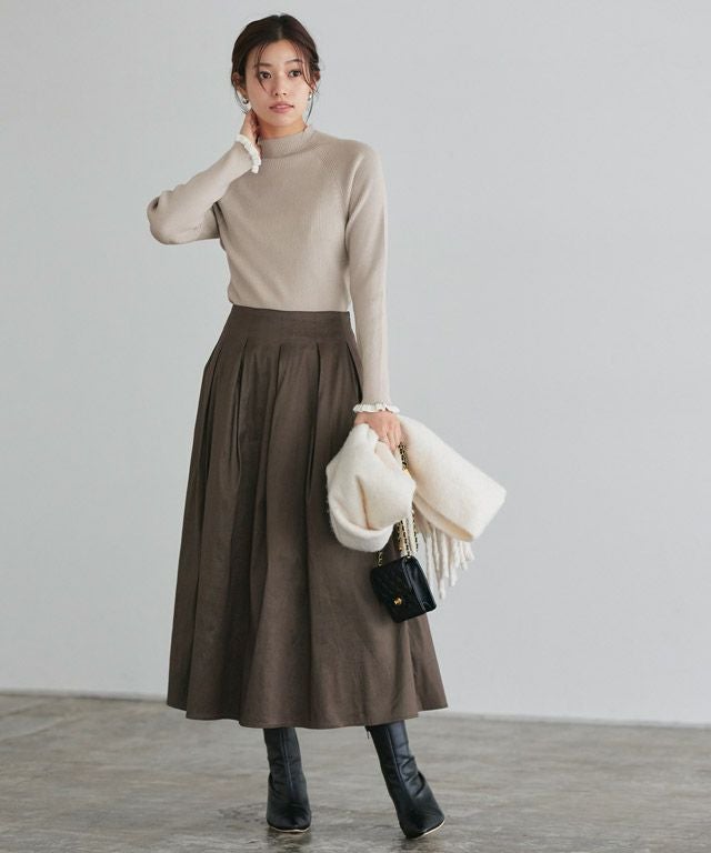 167cm / ベージュ×オフホワイト / ハイネック / M