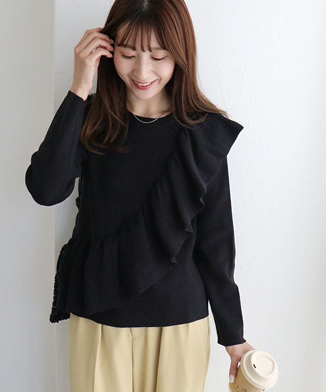 ラッフルデザインニット | 【公式】Pierrot（ピエロ）レディース