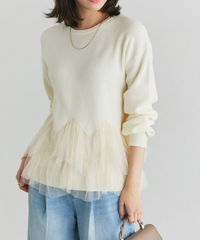 チュールドッキングニットプルオーバー | 【公式】Pierrot（ピエロ