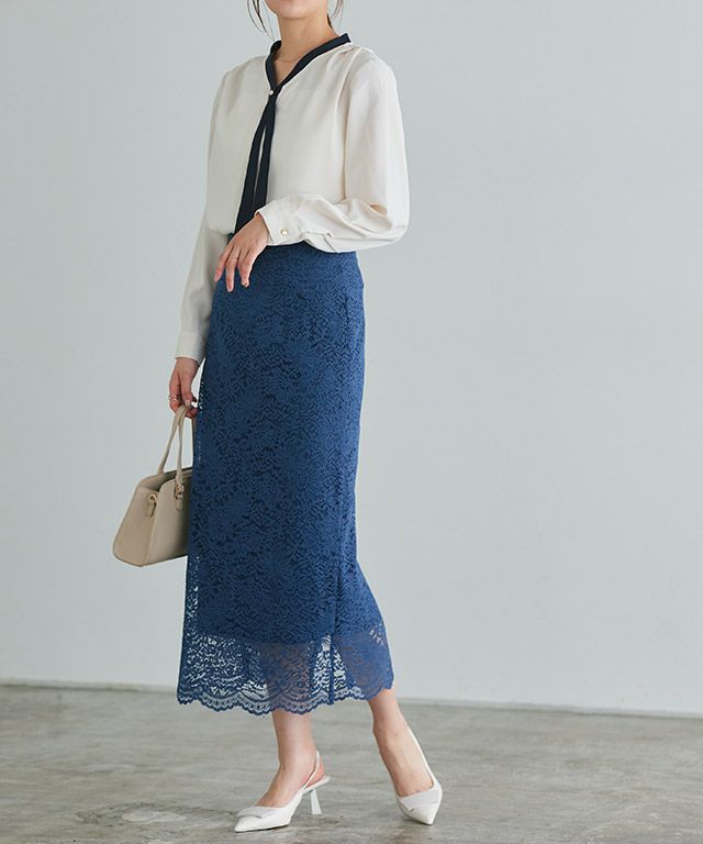 166cm / アイボリー×ネイビー / M