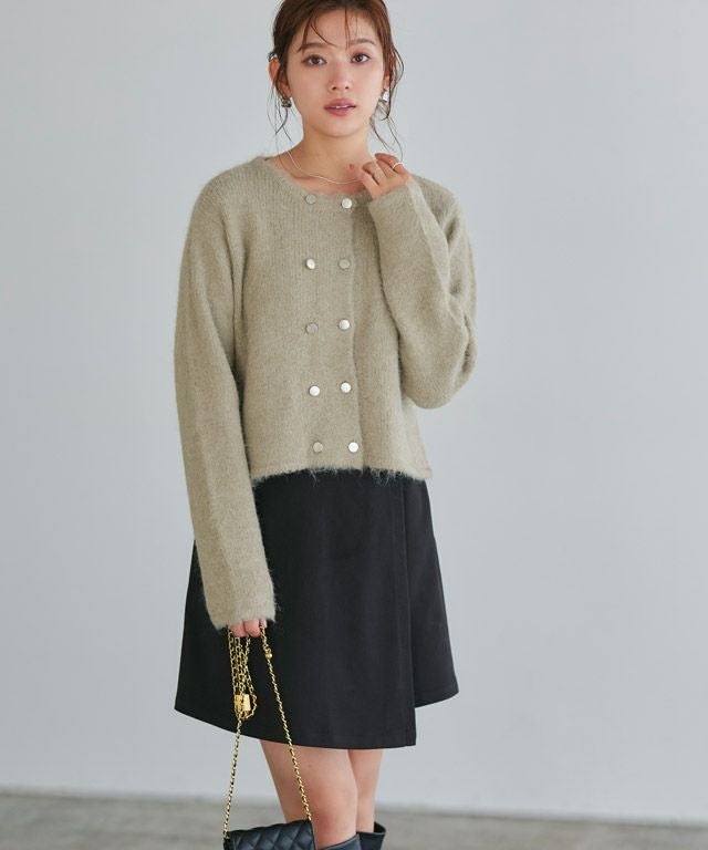 ウールミックスダブルボタンニットカーディガン | 【公式】Pierrot