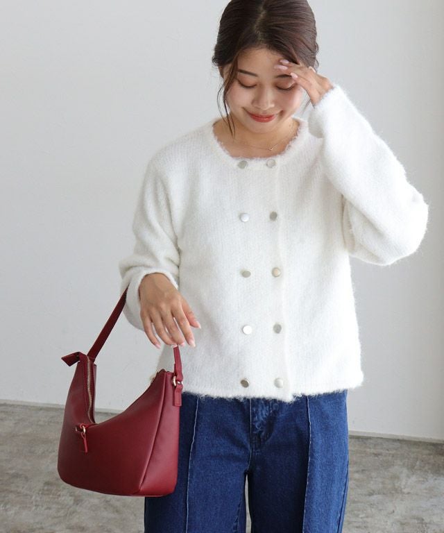 ウールミックスダブルボタンニットカーディガン | 【公式】Pierrot